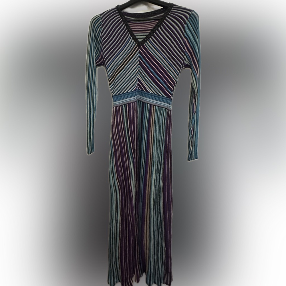 Striped Multicolor Long Sleeve Dress